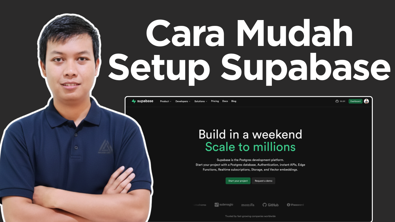 setup database web app menggunakan supabase