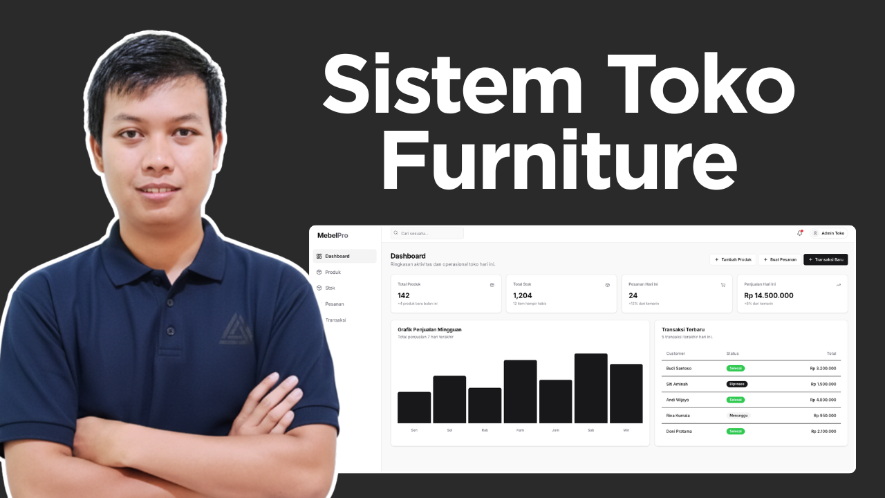 dashboard sistem toko furniture menggunakan google antigravity